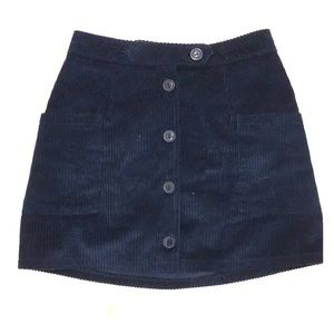 Navy blue corduroy skirt